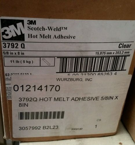 3M Scotch-Weld Hot Melt Adhesive - 3792Q - 5/8&#034; x 8&#034; Clear - NEW!!