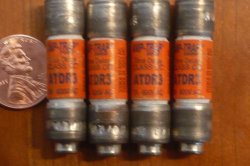lot of 4 amp trap ATDR3 fuse 3A 600v ac time delay  buss