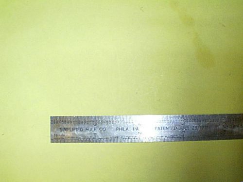 simplified pule co. 6&#034; MACHINIST SCALE RULER- DECIMAL EQUIVALENTS