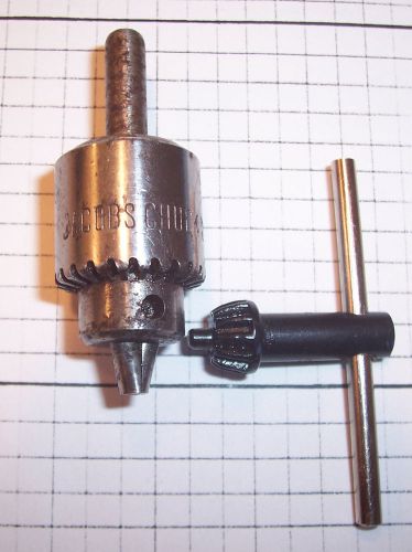 Jacobs keyed chuck no 0 - 5/32 1/4&#034; arbor machinist tool die auto tool maker+key for sale