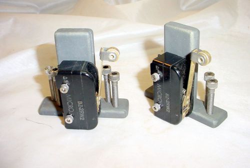 Two Micro BZ-2RW2 Limit Switches mounted on a bracket 125VAC 250VAC 15A