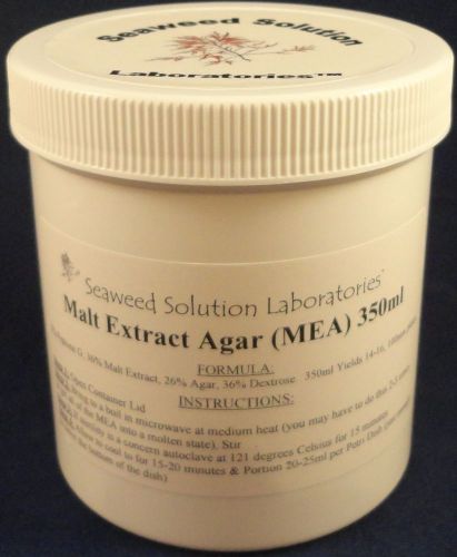 Malt Extract Agar (MEA), 350ml - Sterilzed, Yields 14-16, 100mm Dishes