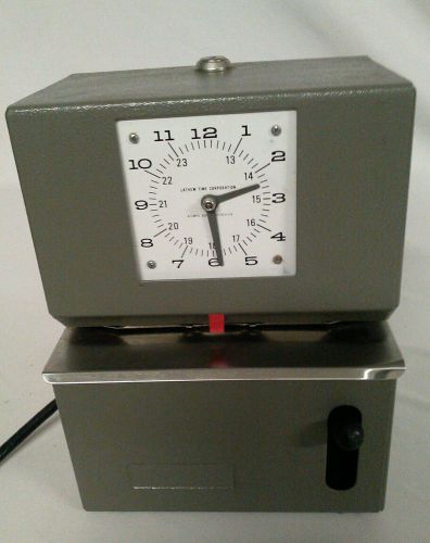Lathem heavy duty manual time clock punch time recorder works no key vtg 2121 for sale