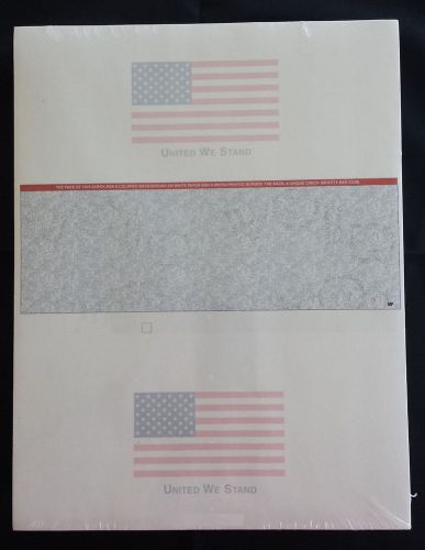 1000 Blank Laser Security Checks - Stock Paper (US FLAG) - Check in Middle