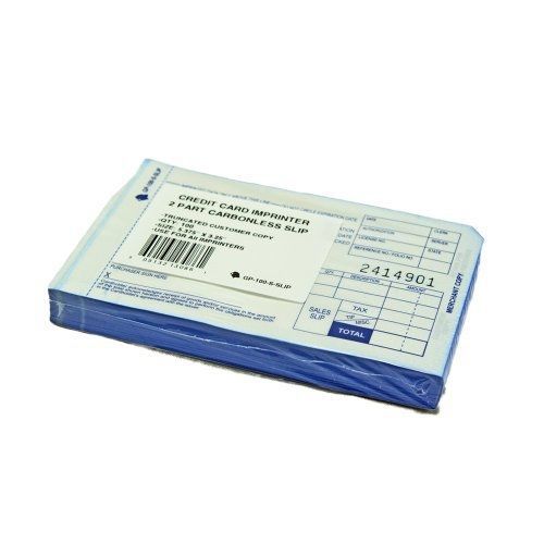 2part Credit Card Imprinter Slip Sales Draft PCI Compliance (5000 Short Slip)