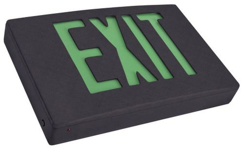 Morris products led exit sign in green led and black housing with battery backup for sale
