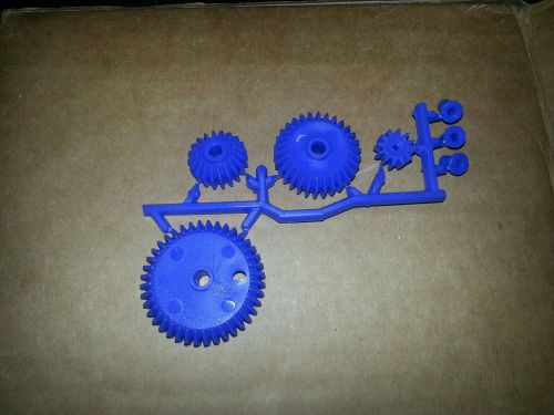 4 Pc. Gear Set with 3 Bushings - Plastic Mechanical Gears - BLUE - New