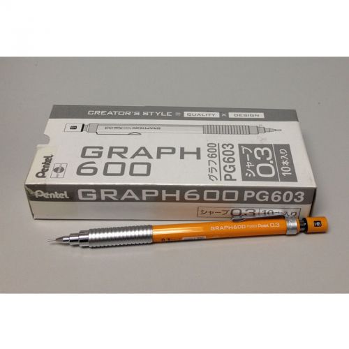 Pentel Graph600 PG603 0.3mm Mechanical Drafting Pencil Bulk Pack (10pcs)- Orange