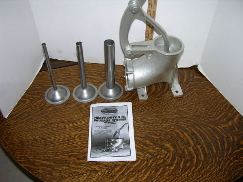 Cabela&#039;s Cast Iron Manual Sausage Stuffer W/3 Tube &amp; instructions GOOD Condition