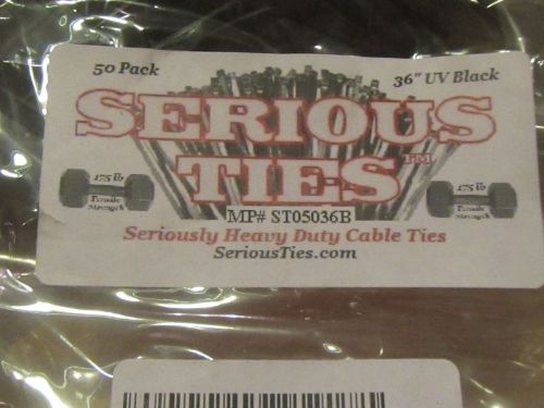 Serious ties - Heavy Duty Cable Ties 36&#034; ST05036B package of 50 175 lbs UV black