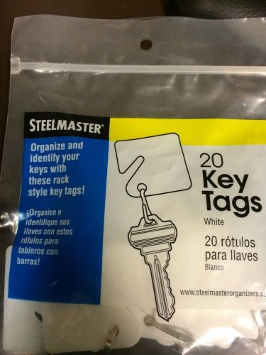 Mmf slotted square plastic key tag - plastic - 20 / pack - white (mmf201300006) for sale