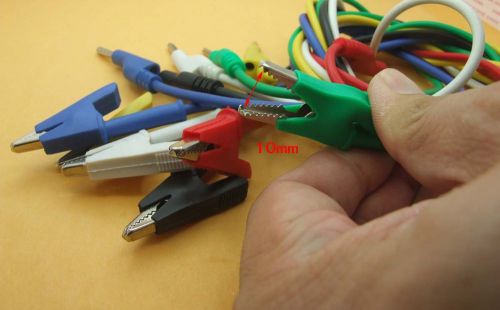 6pcs 6 color probes copper silicone voltage cables alligator clips to 4mm banana for sale
