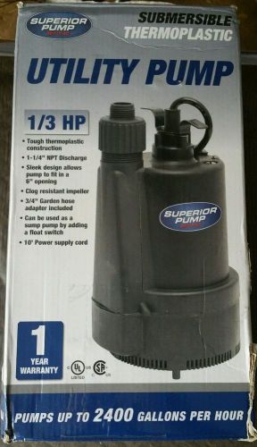 Superior pump 91250 1/4 hp thermoplastic submersible utility pump for sale