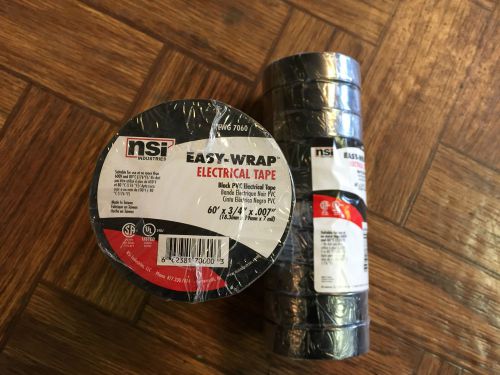 20 lot rolls black pvc insulation electrical tape seal nsi  60&#039; x 3/4&#034; x .007&#034; for sale
