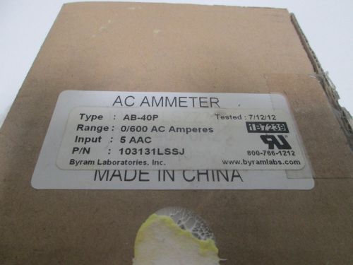 YOKOGAWA AB-40P 103131LSSJ PANEL METER 0/600 AC AMPERES *NEW IN A BOX*