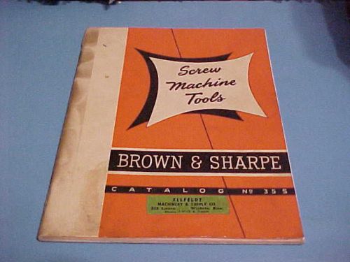 1953 brown &amp; sharpe screw machine tools catalog no. 35s &amp; price list for sale