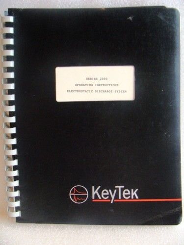 Keytek series 2000 operating instructions - electrostatic discharge system for sale