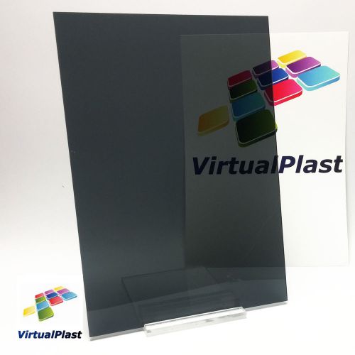 Transparent Dark Grey Acrylic Plexiglass Perspex 1/8&#034; x 5.9&#034; x 8.27&#034; A5 Sheet