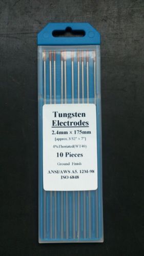 10PK3/32&#034;* 7&#034;(2.4*175mm),Orange WT40,4% Thoriated Tungsten Welding TIG Electrode