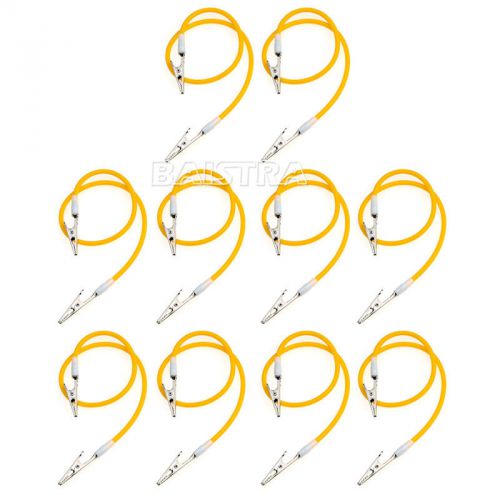 30 pcs Dental Silicone Cord Bib Clips Napkin Holder yellow color