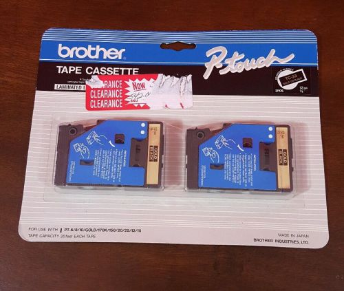 Brother P-Touch Tape Cassette TC-33 Black/Gold 2-Pack Free Shipping