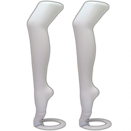 MN-189x2 WHITE PAIR (2 pcs) of Plastic Women&#039;s Hosiery Mannequin Display Leg