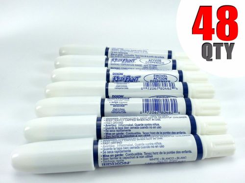 Qty 48 dixon redipaint paint markers - wood,metal,plastic,concrete,rubber white for sale