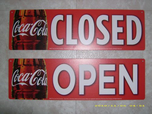Coca-cola open/closed window &amp; menu board reversible sign for sale