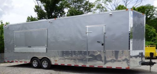 Concession Trailer 8.5&#039; x 30&#039; Silver Frost- Catering Event Food Trailer
