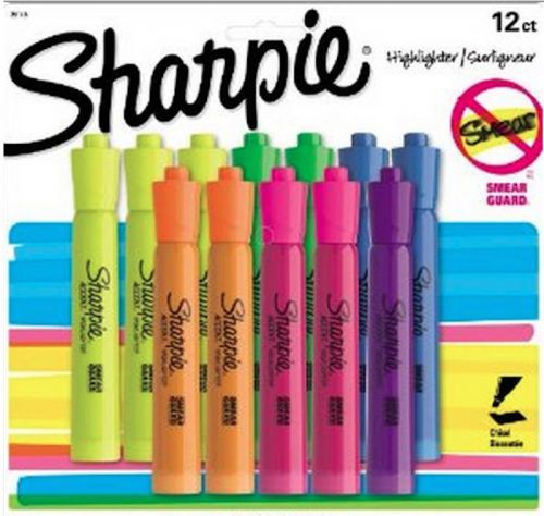 Sharpie 12 Count  Highlighter Chisel With Smear Guard Wont Dry Out Brand New