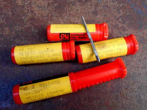 M3X.50 TAPER TAP HAND TAP (COARSE THREAD),  LOT OF 4 PER BID - MADE IN AUSTRALIA