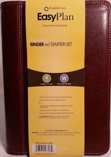 New RED Franklin Covey 766810 sz 4 EASYPLAN Ringbound Binder Starter Set Planner
