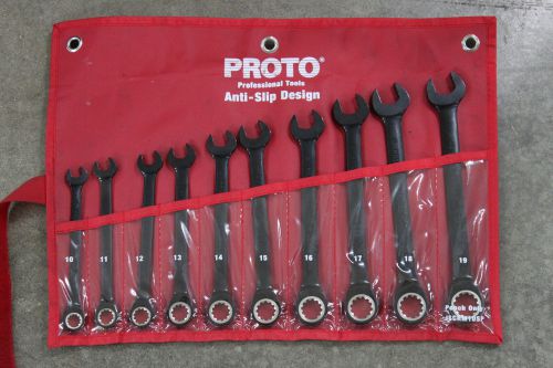 PROTO JSCRM-10SP 10 PIECE RATCHETING WRENCH SET SPLINE 10MM-19MM