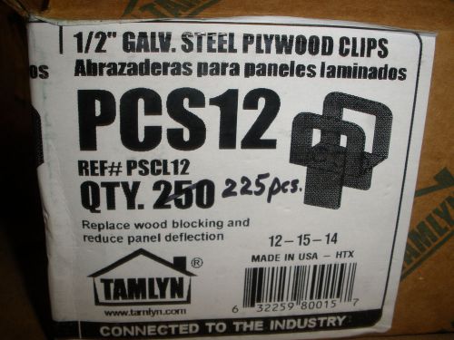 Tamlyn PCS12 1/2&#034; plywood OSB roofing panel galvanized steel clips (225) pieces
