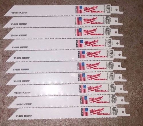 Milwaukee 48-00-8093 8 in. 8/12 TPI Thin Kerf Sawzall Blades (25 Pk)