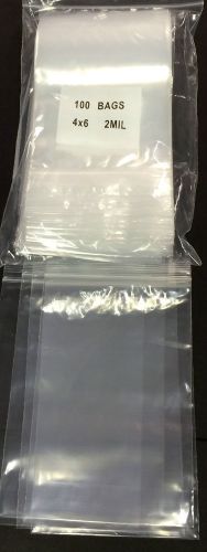 100 - 4&#034; x 6&#034; ZIPLOCK BAGS CLEAR 2MIL RECLOSABLE BAGS - NEW