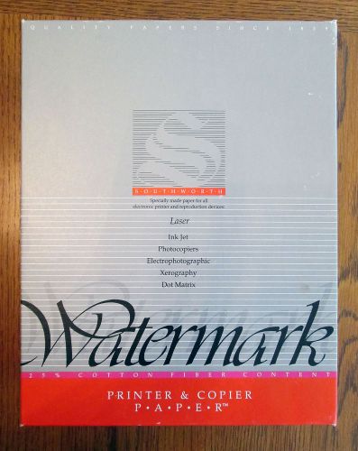 500 sheets Southworth Watermark Printer Paper 25% Cotton 8.5 x 11 Grey 20lb 473C