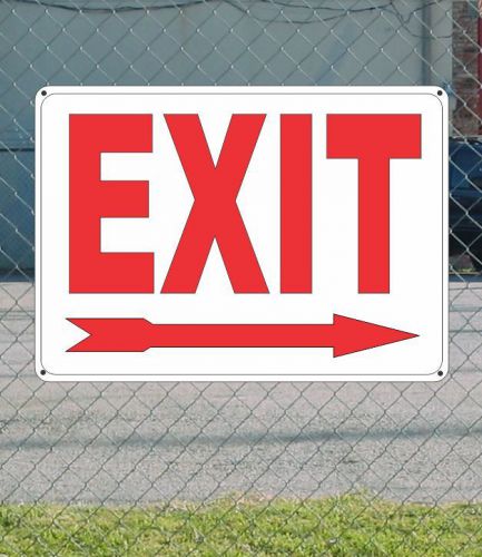 Exit with right arrow - osha safety sign 10&#034; x 14&#034; for sale