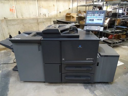 Konica minolta bizhub pro 951 95-ppm b&amp;w printer copier scanner w/finisher for sale