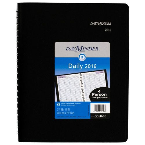 AT-A-GLANCE Daily Appointment Book 2016 Four-Person 7-7/8 x 11 Inches Black (...