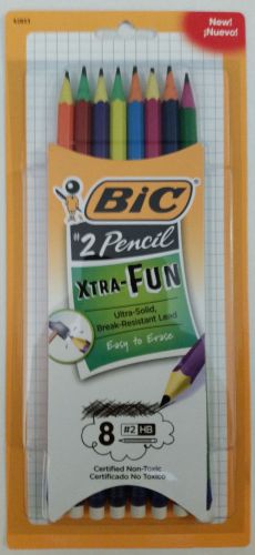 New Bic #2 Pencil Xtra - Fun  8-Pack Ultra Solid Break Resistant Lead Easy Erase