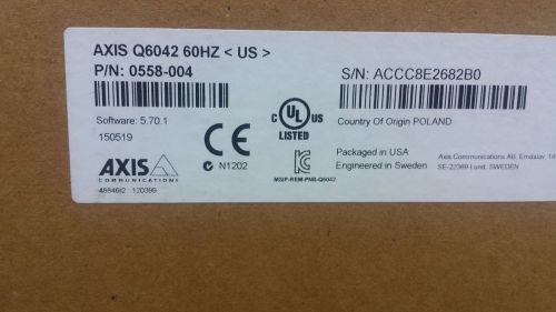 Axis q6042  ptz indoor dome network camera 0558-004 for sale