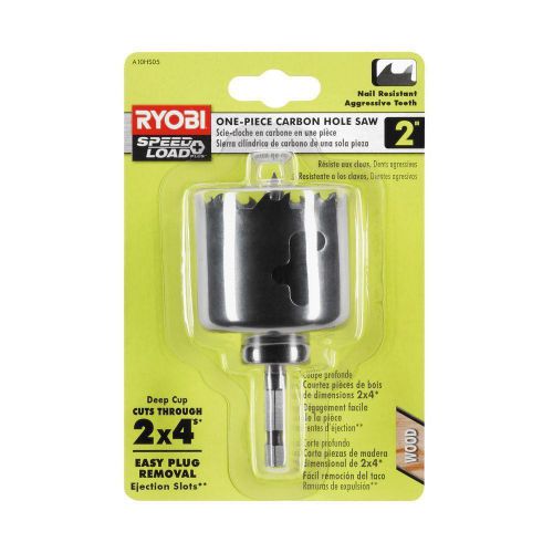 Ryobi 2 in. Carbon Hole Saw, Aggressive Tooth Design, Green, Steel, A10HS05, New