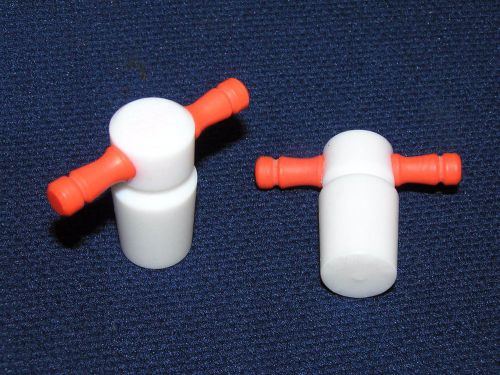 2 kimax stoppers, ptfe, size 19/22, orange handle for sale