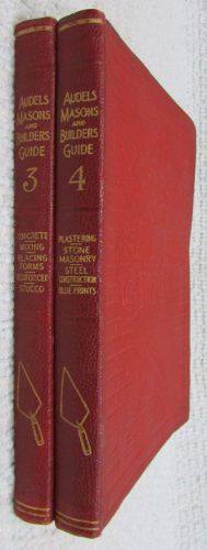 Two Old 1927 Audels Masons and Builders Guides 3 and 4 Antique Books FREE S/H
