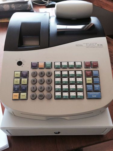 ROYAL ALPHA CASH REGISTER 587cx - Cash Management System W/ Keys