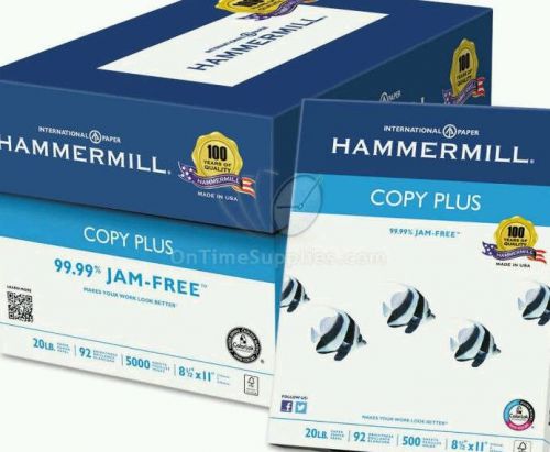 Hammermill Copy Plus paper 8.5&#034; x 11&#034; 10 ream case 5000 sheets