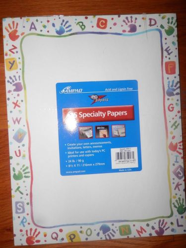 NEW AMPAD Handprints &amp; Alphabet SPECIALTY PC PAPERS 25 SHEETS ACID &amp; LIGNIN FREE