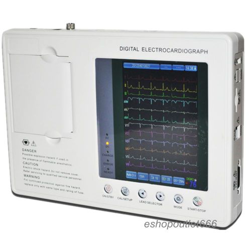7-inch LCD Digital Electrocardiograph ECG Machine EKG Machine 3-channel 12-lead