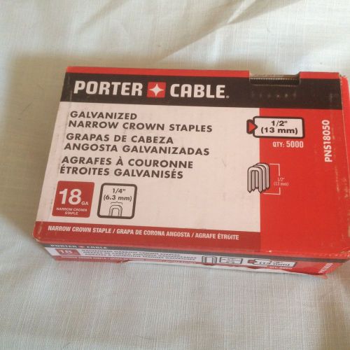 Porter-Cable PNS18050 Box of 5,000 1/2&#034; 18 Gauge Galvanized Crown staples NEW